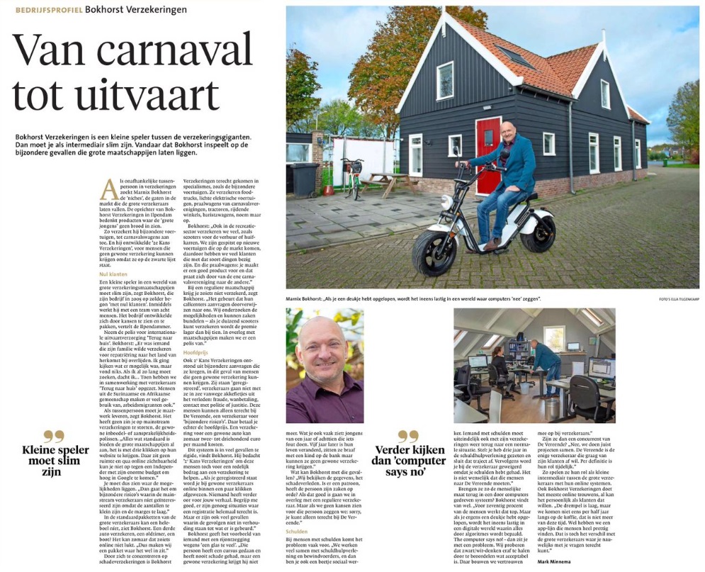 Kranten artikel 2e kans Verzekeringen